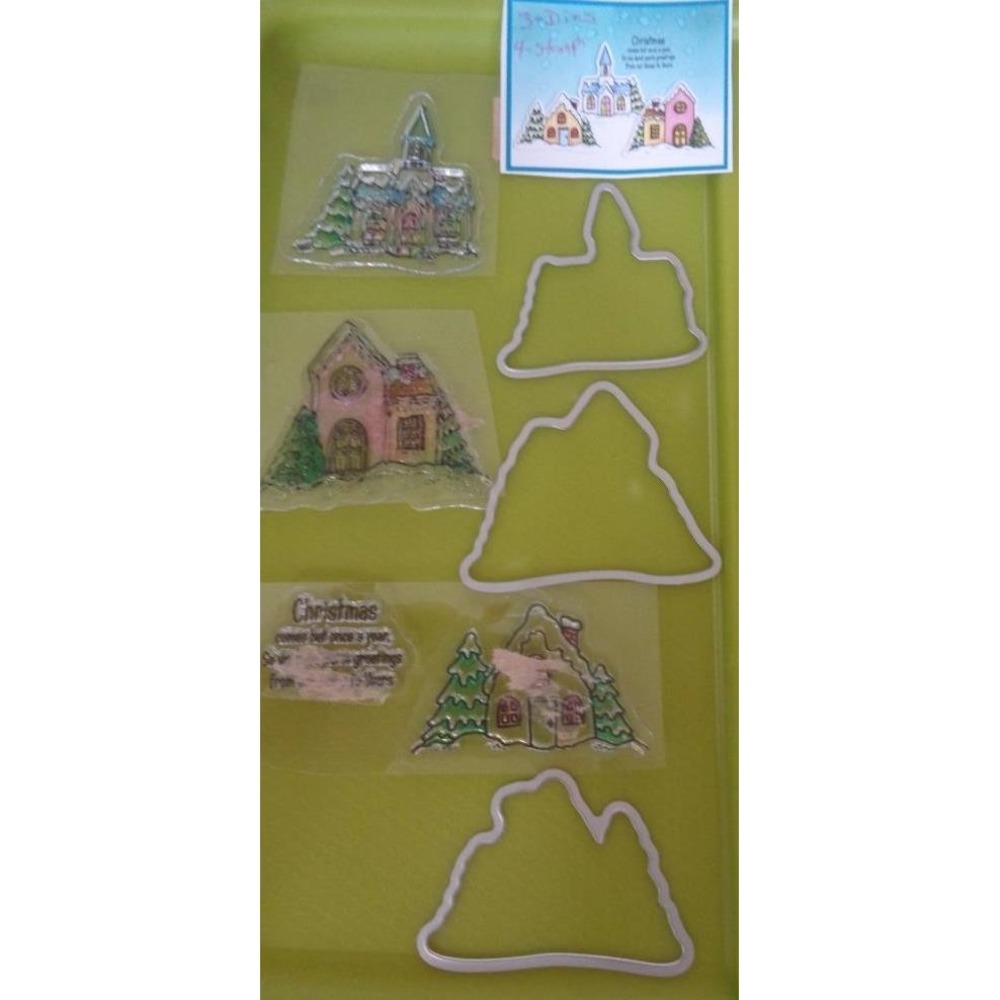 Spellbinders Sizzix Die Cut Emboss Stencil Stamp Christmas Village